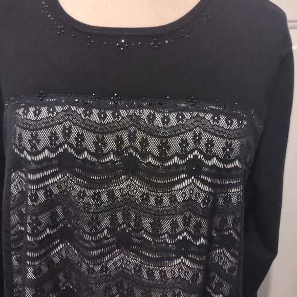 Alfred Dunner 3/4 Sleeve Lace Top XL - Picture 7 of 10